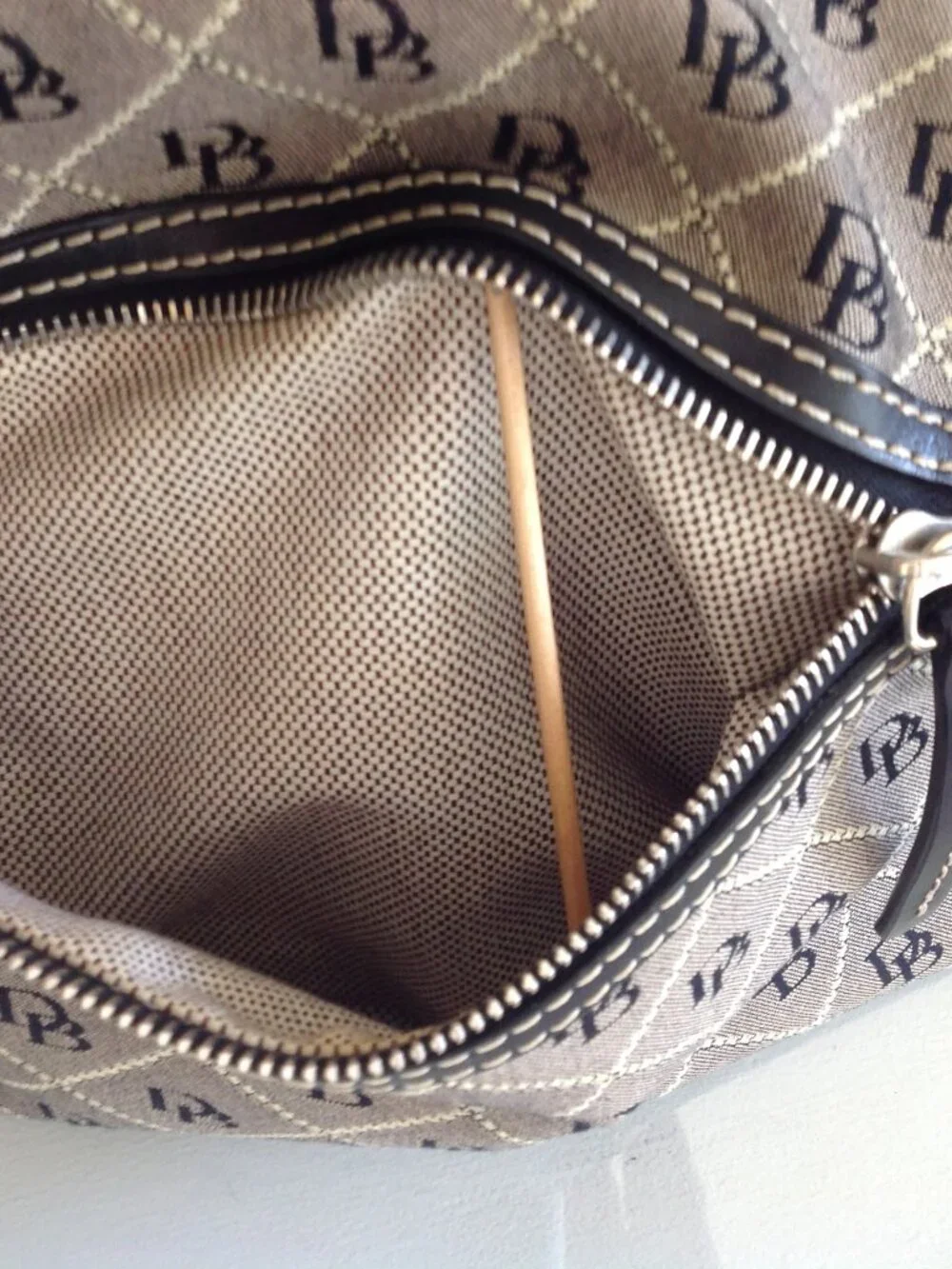 Vintage Dooney & Bourke Signature Fabric Monogram Shoulder Bag